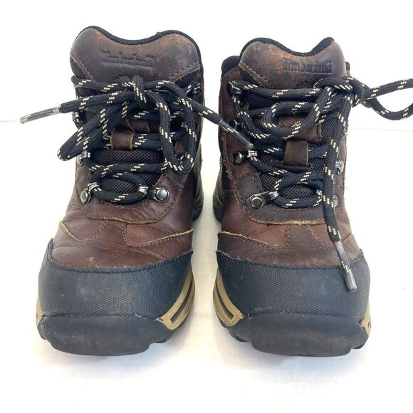 Timberland Hiking Boots Toddler Sz 10.5 Brown Black Leather Lace-Up Boots 22813M - Picture 3 of 12